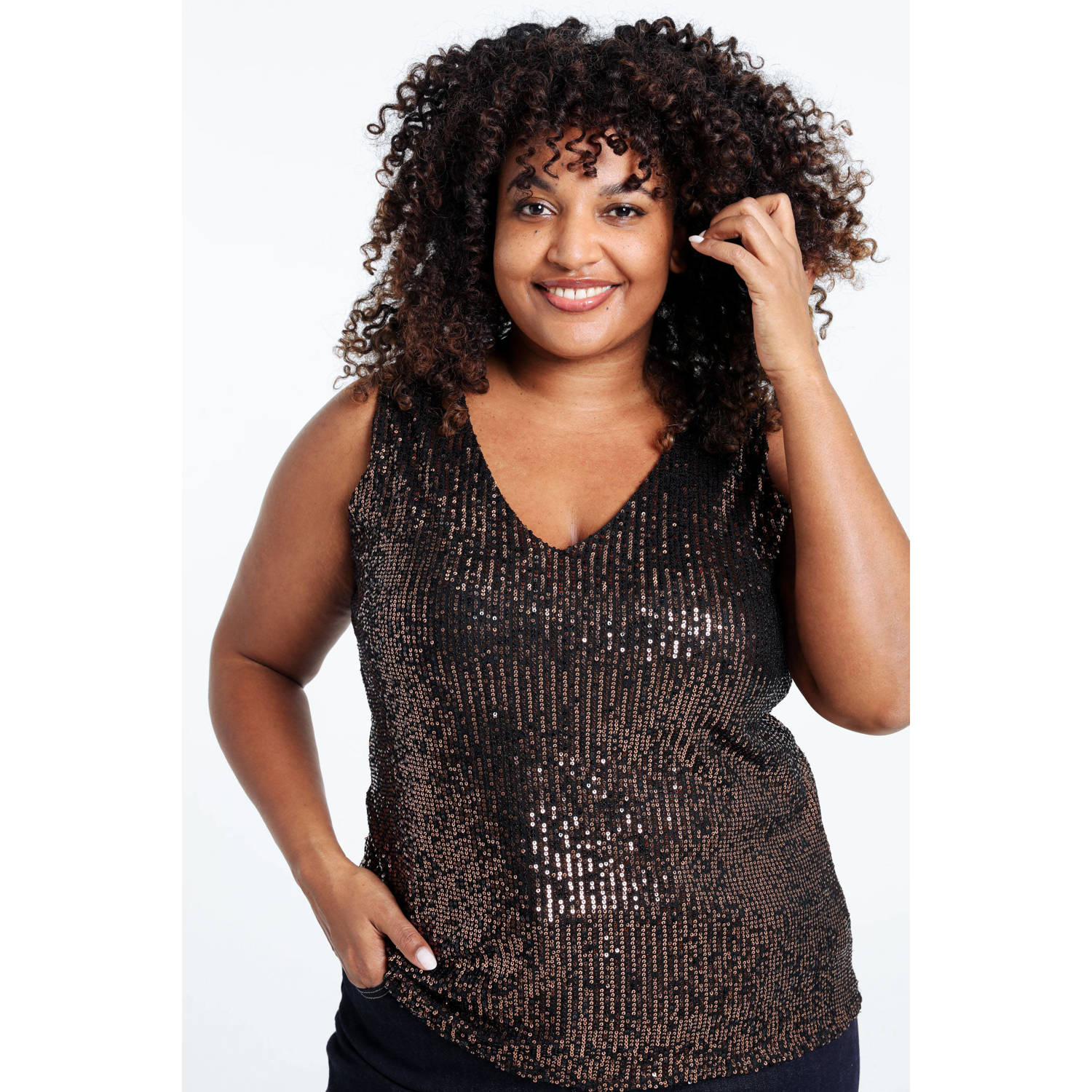 Paprika glitter top zwart