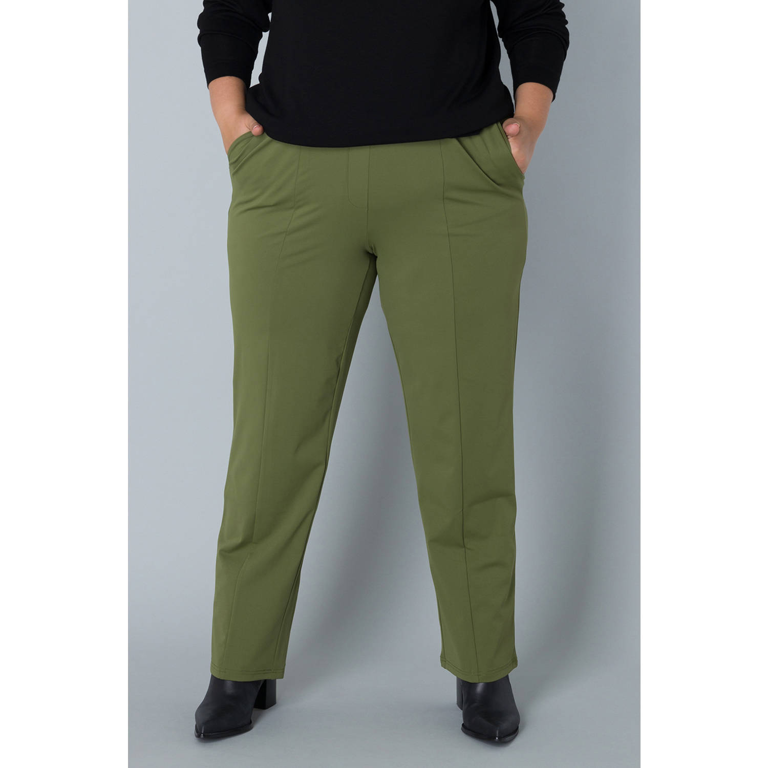 Colletta regular fit broek groen