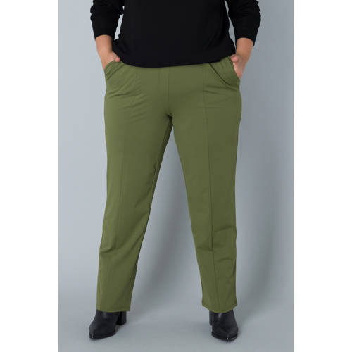 Colletta regular fit broek groen afbeelding