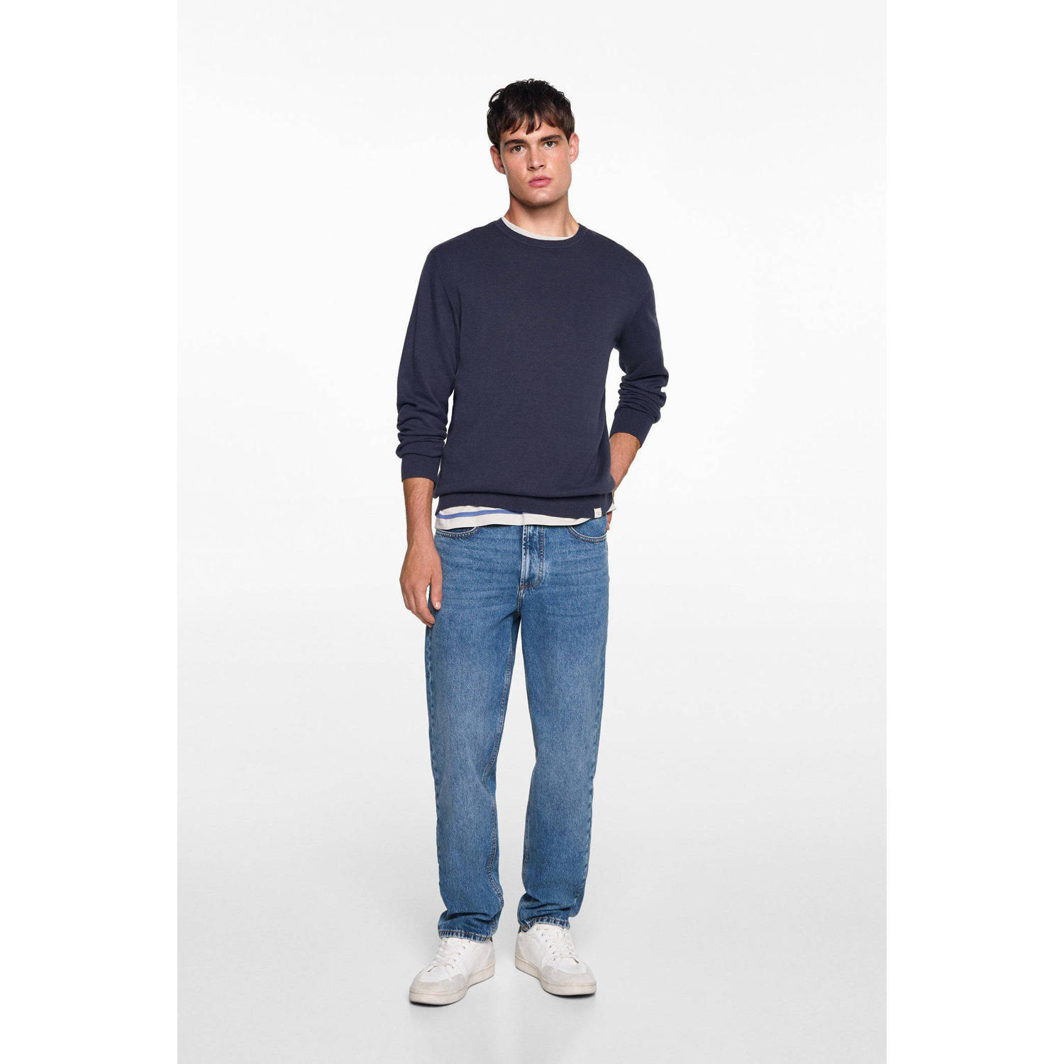MANGO TEEN straight leg jeans medium blue denim