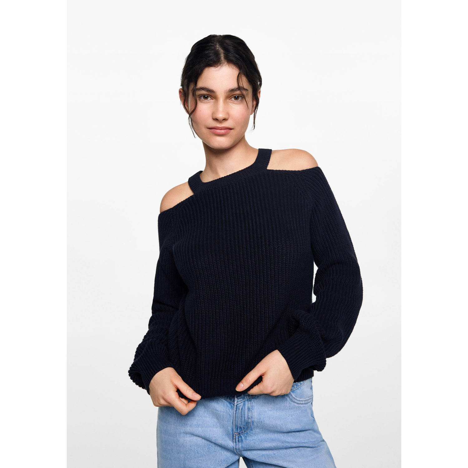 MANGO TEEN gebreide trui donkerblauw