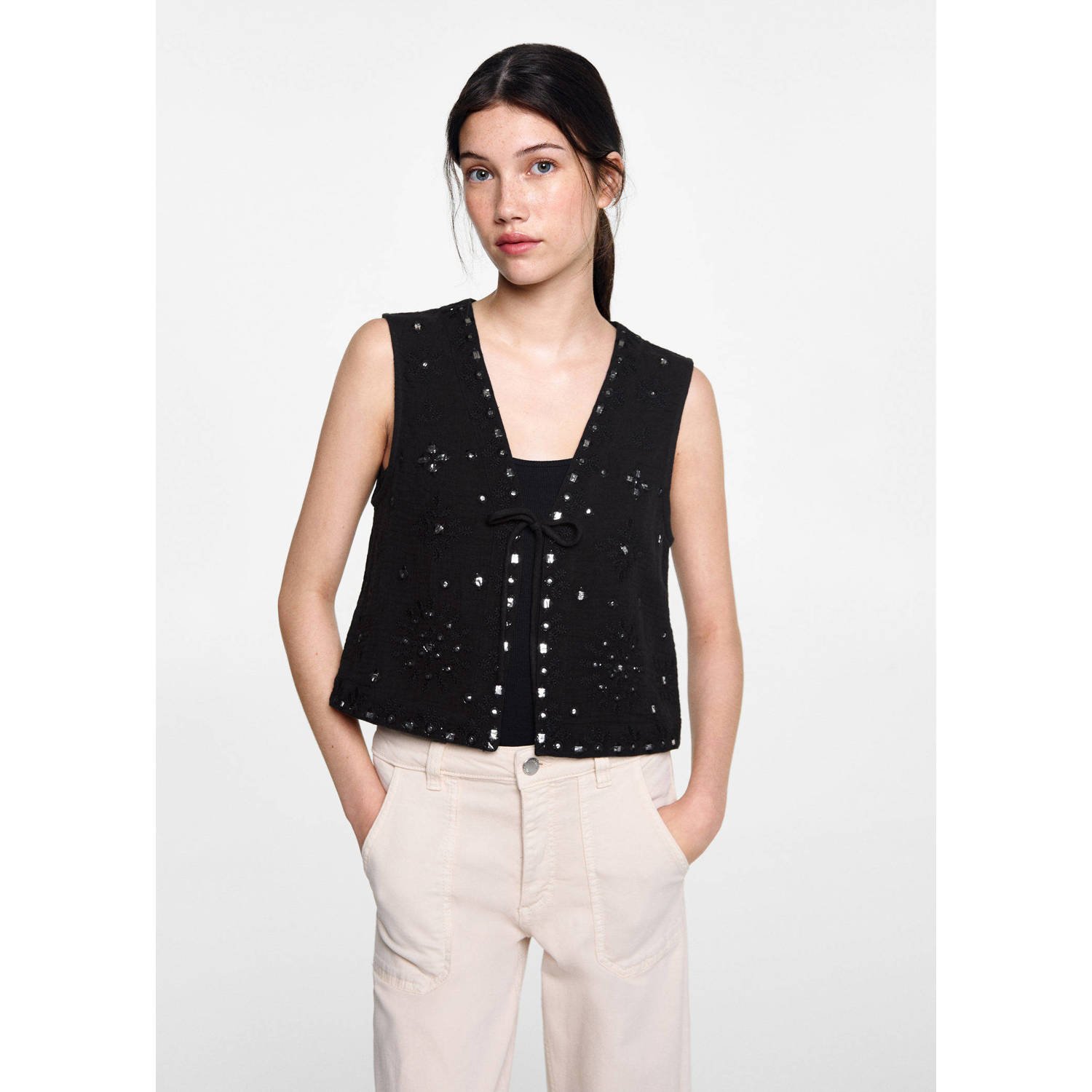 MANGO TEEN gilet zwart