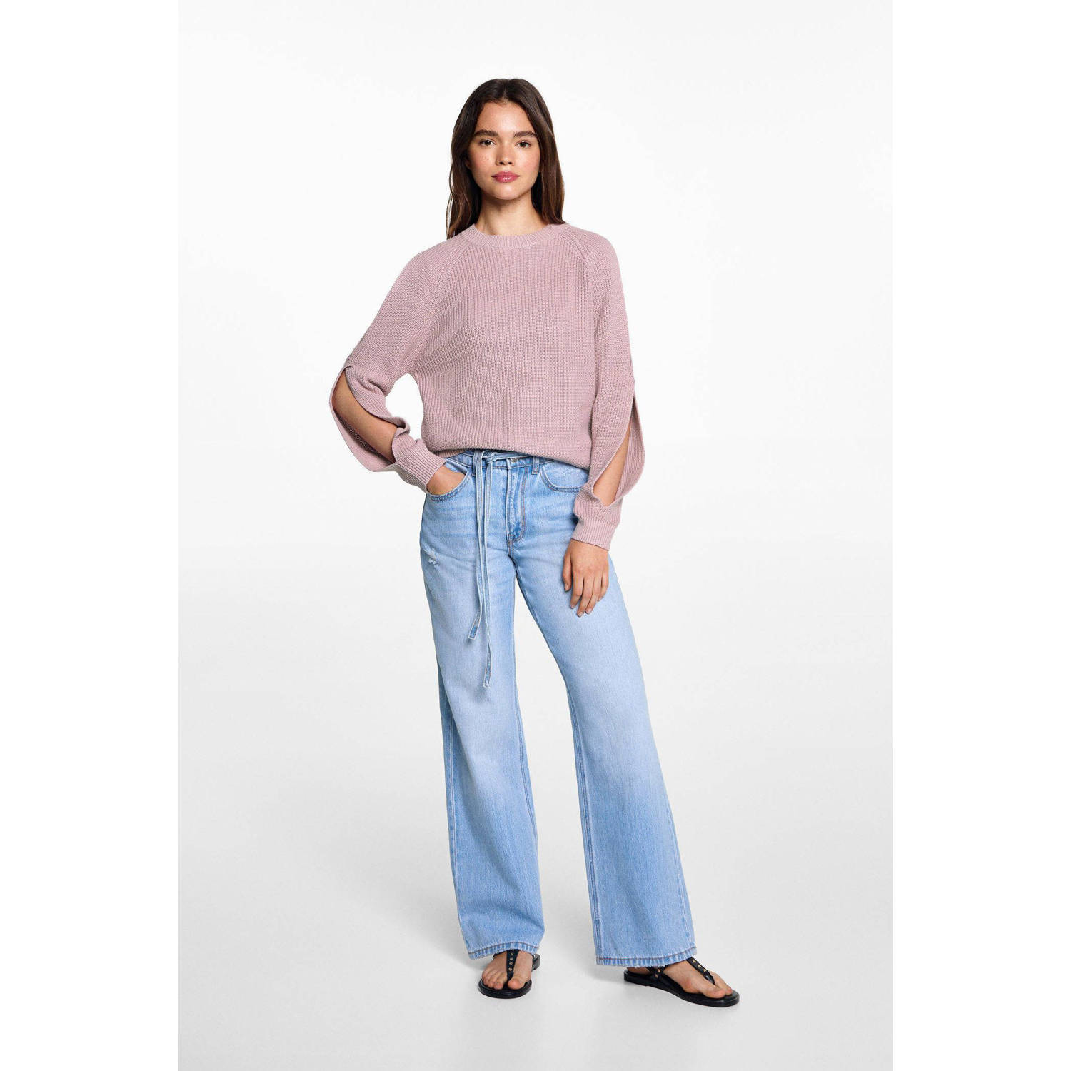 MANGO TEEN gebreide trui roze