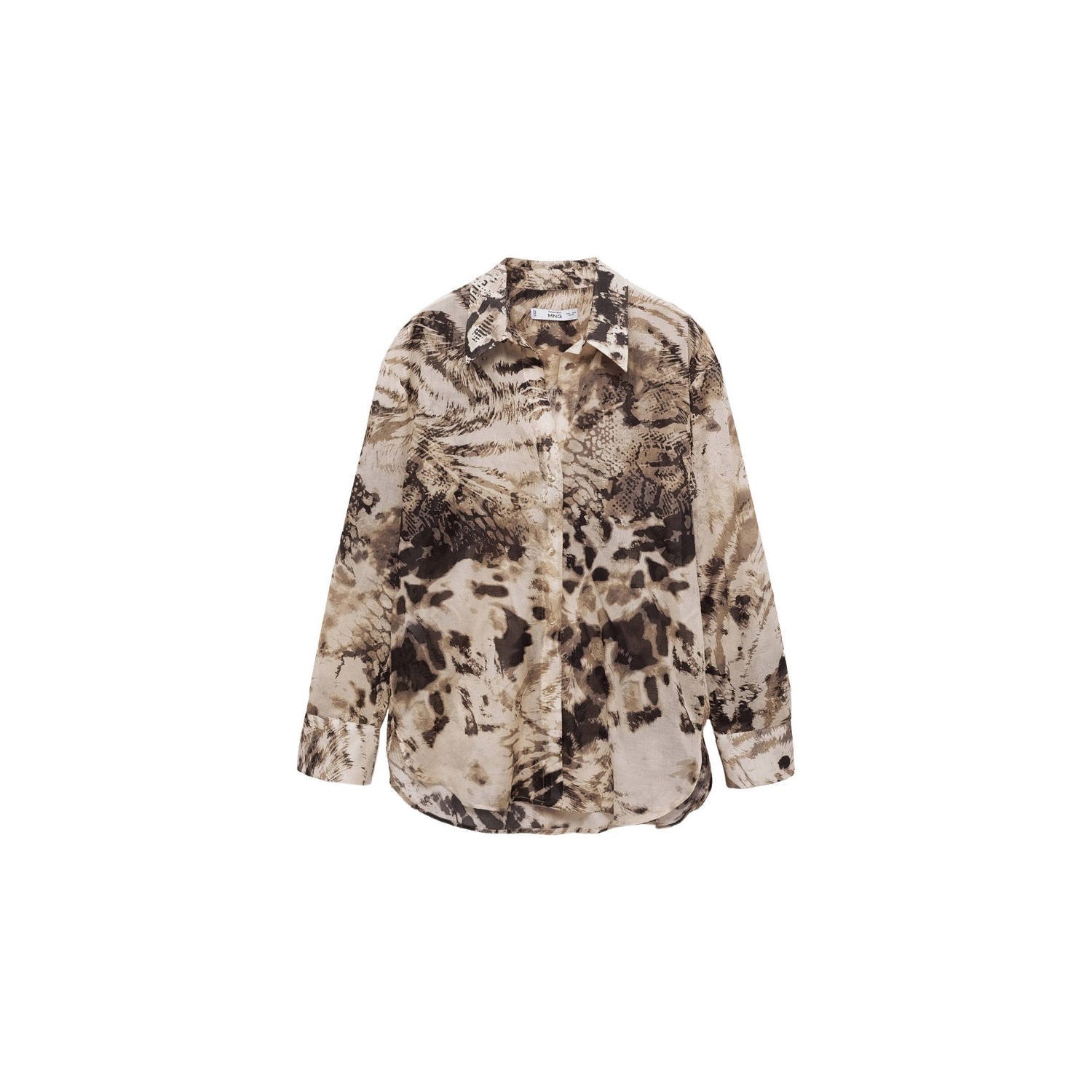 Mango blouse met all over print beige