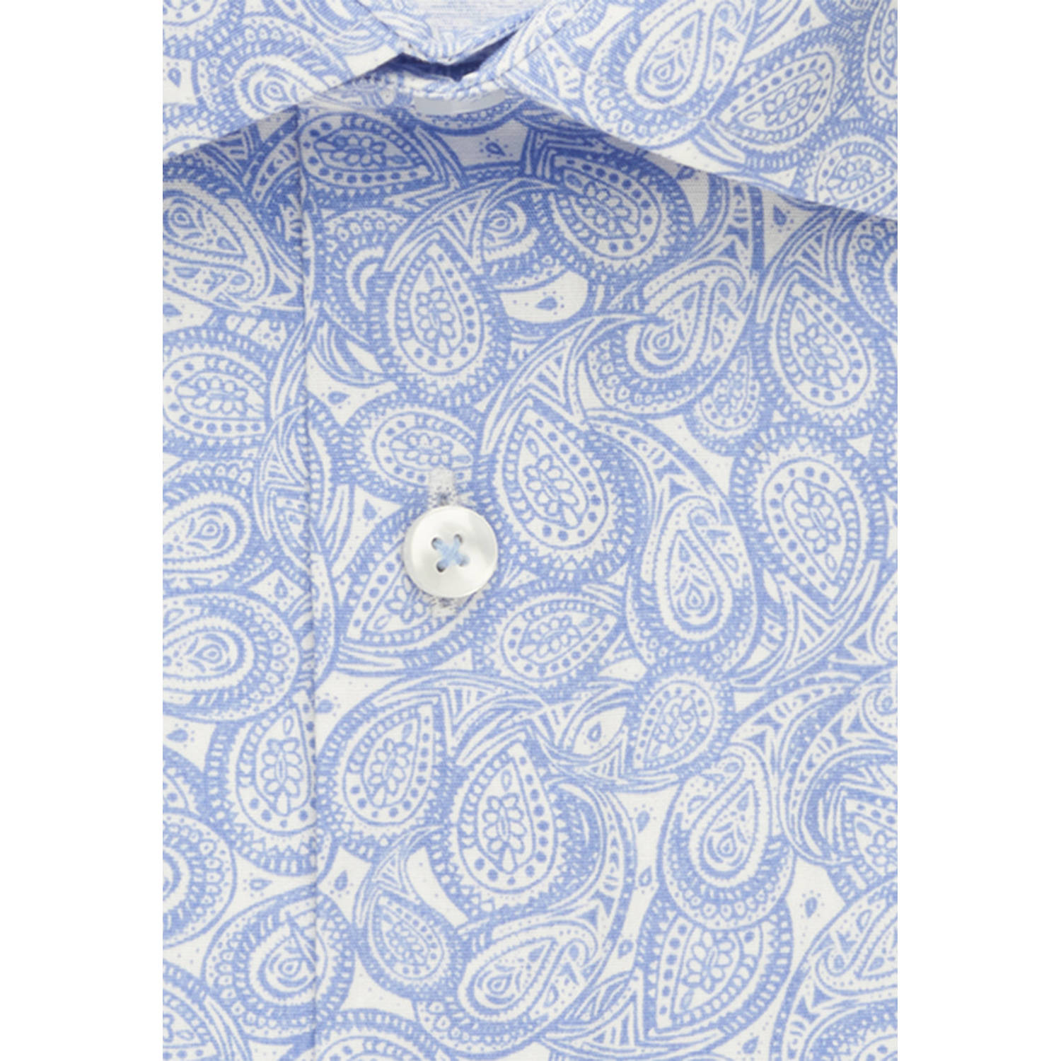 Seidensticker regular fit overhemd met printopdruk blauw