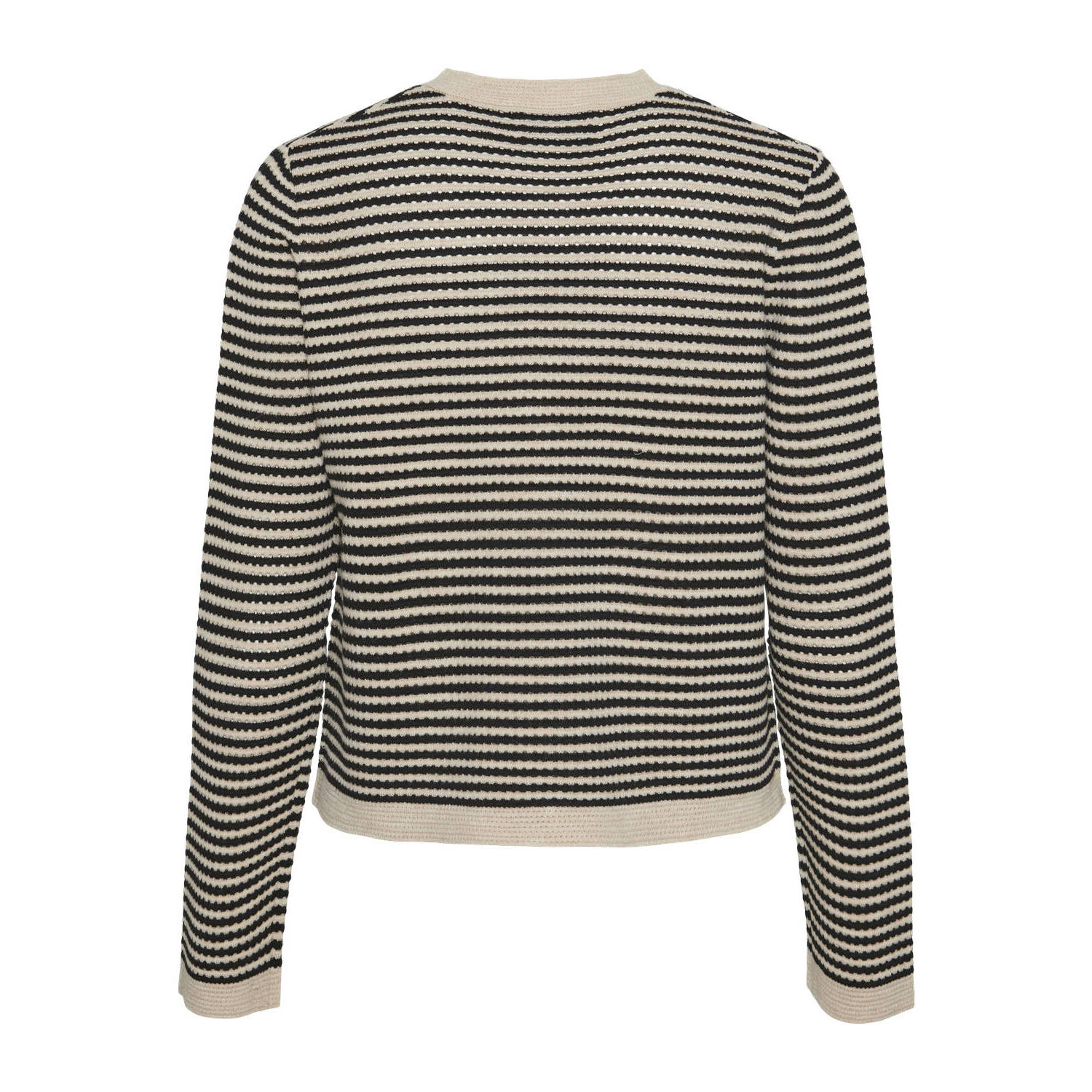 PIECES Curve gestreept vest ecru zwart