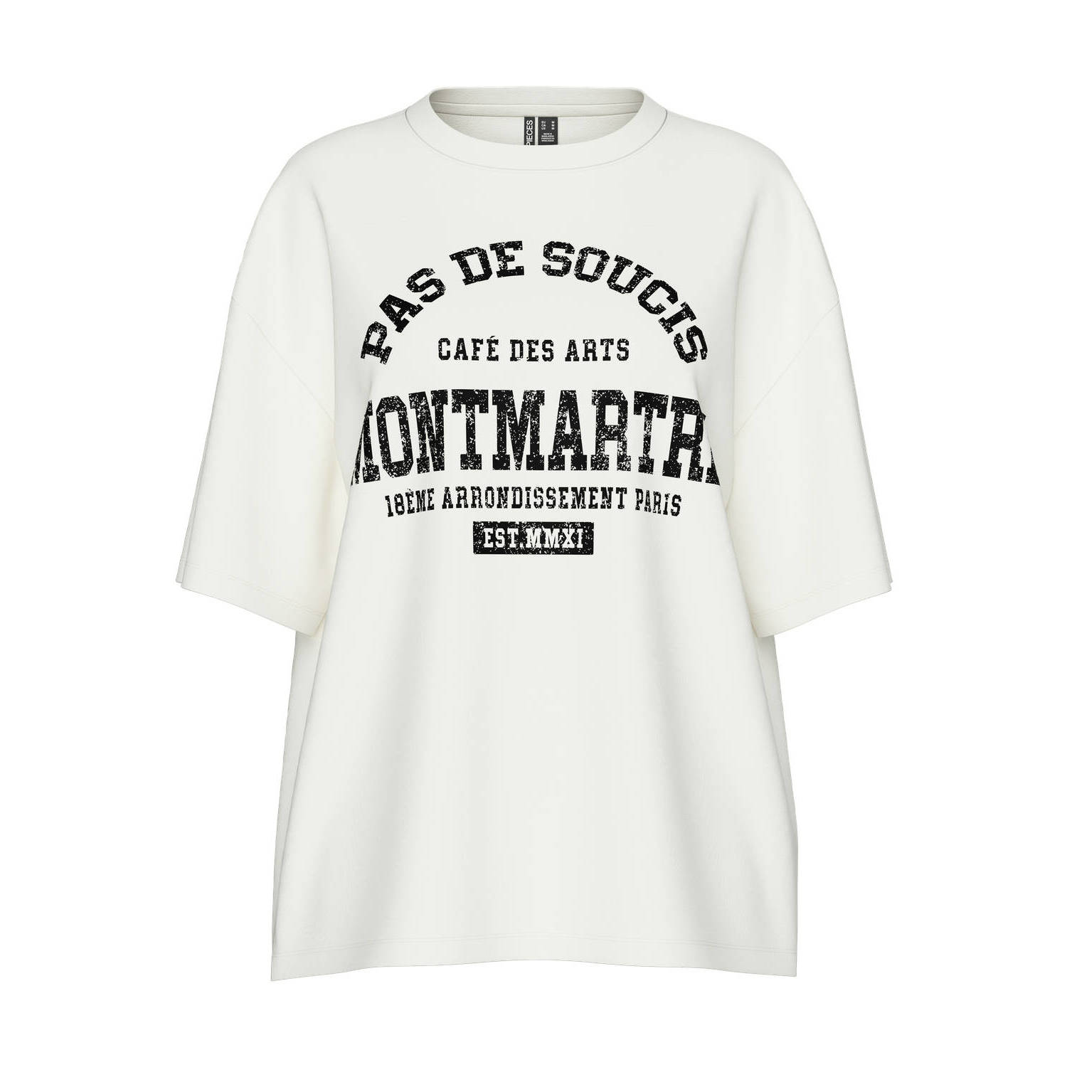 PIECES Curve T-shirt PCMAUDE met printopdruk wit
