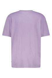 thumbnail: Paarse heren America Today oversized T-shirt Eric van katoen met effen, korte mouwen en ronde hals