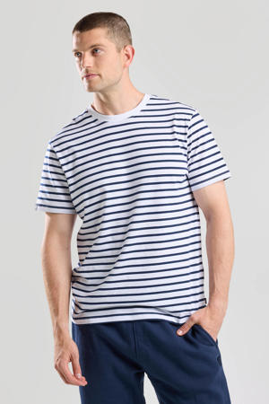 regular gestreepte T-shirt blauw