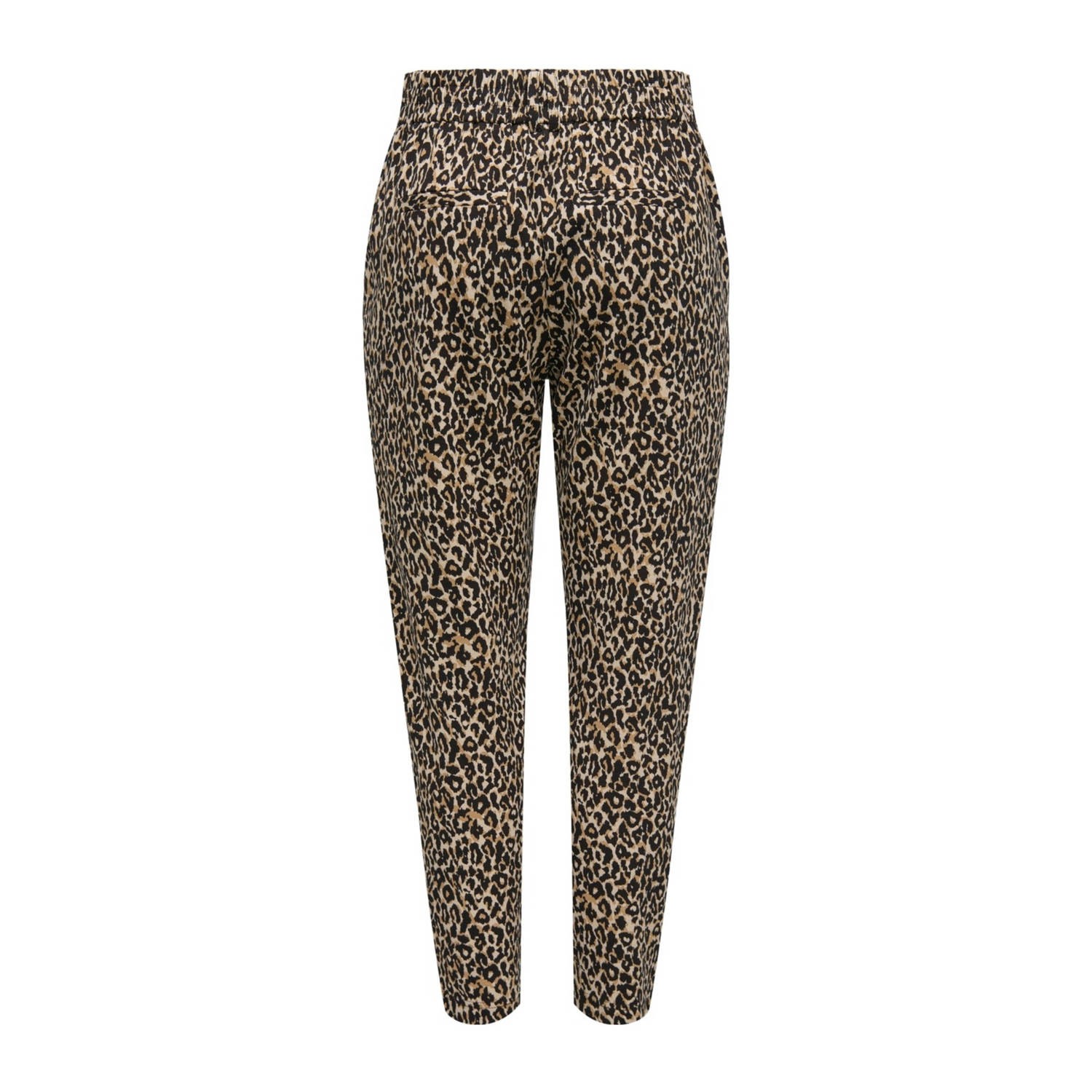 ONLY slim fit broek met panterprint bruin zwart