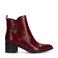 Manfield leren enkellaarzen met crocoprint rood