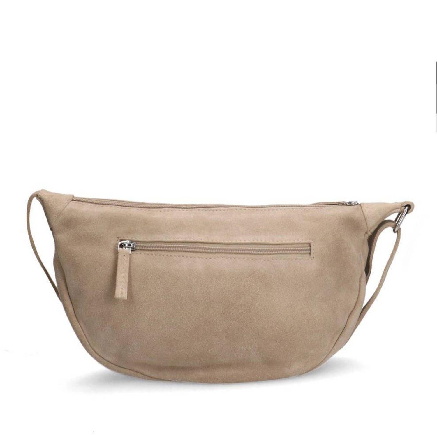 Manfield suede crossbody tas beige