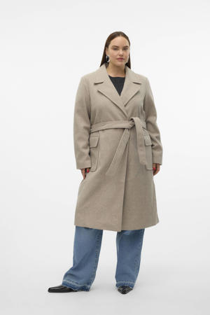 jas VMCPOPNOELLE met ceintuur beige