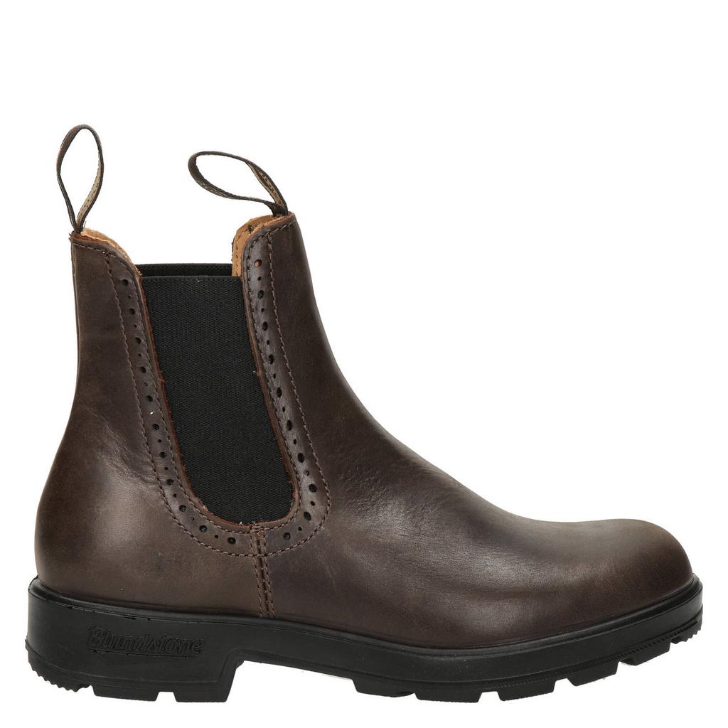 Donkerblauwe dames Blundstone Original High Top leren chelsea boots met elastische inzet