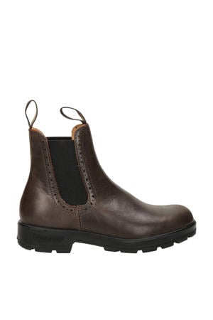 Original High Top leren chelsea boots donkerbruin