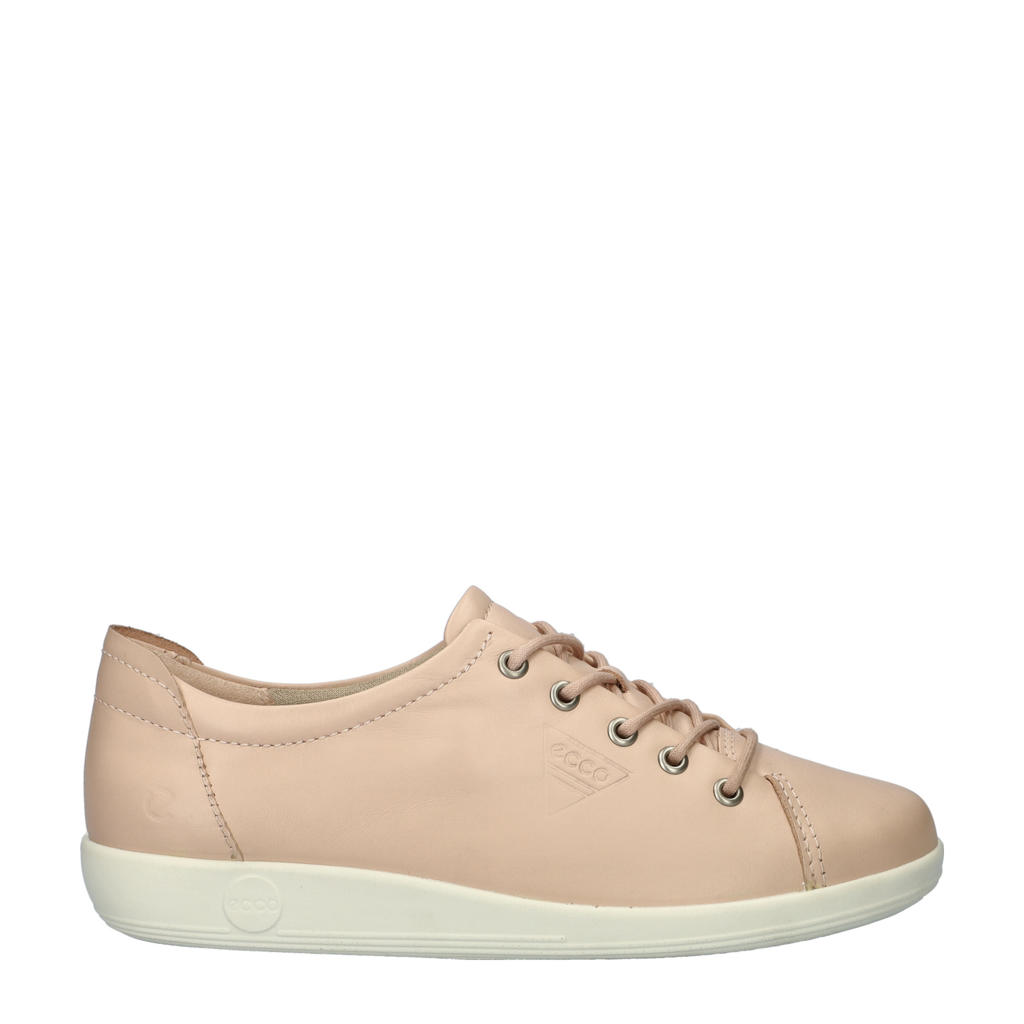 Roze dames Ecco Soft 2.0 leren veterschoenen