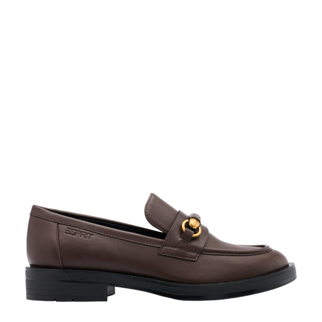 Bruine dames ESPRIT loafers van synthetisch/imitatie leer met effen