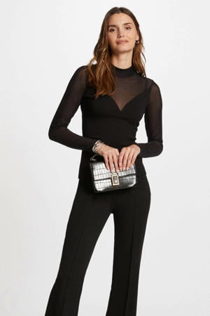 semi-transparante top zwart