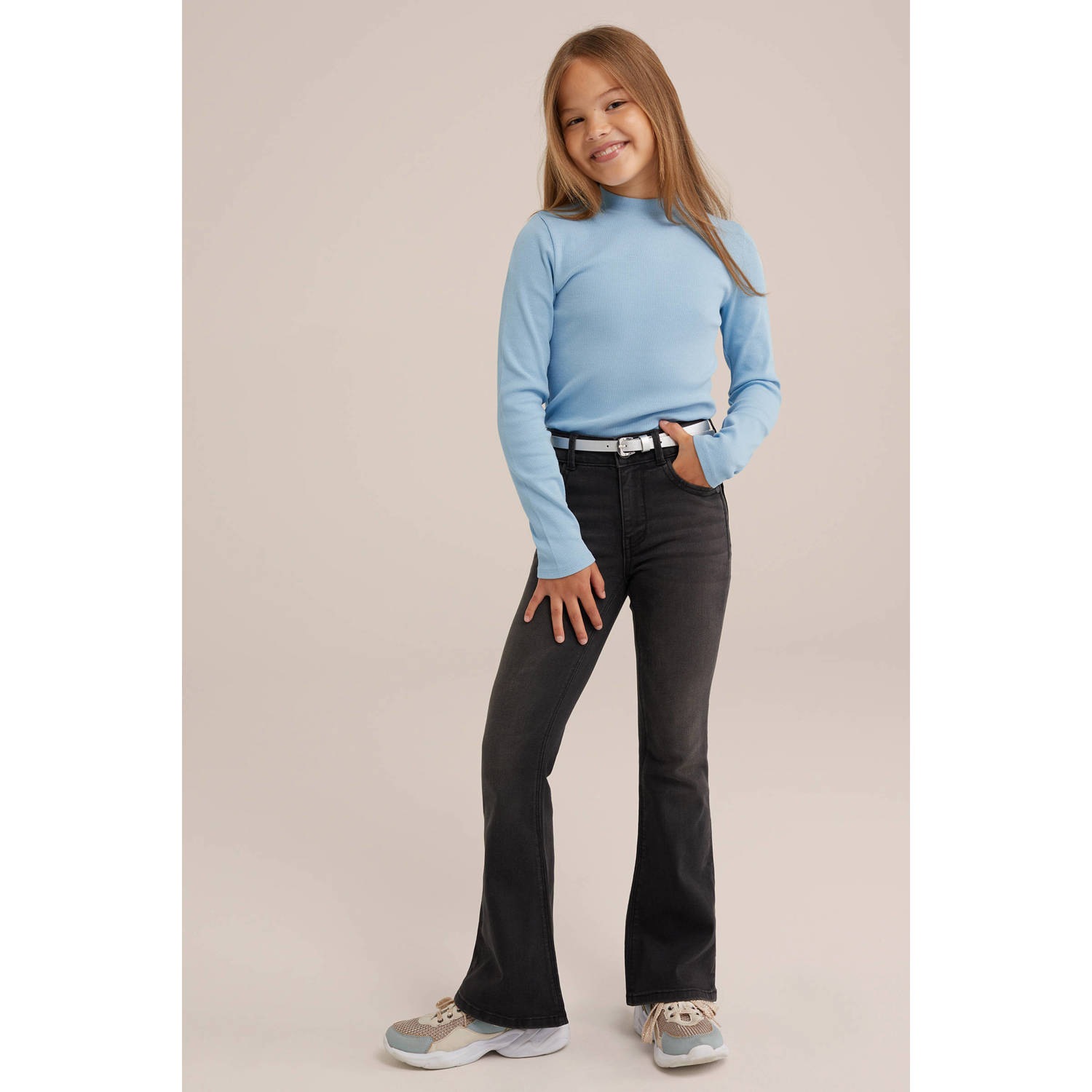 WE Fashion Blue Ridge flared jeans black denim