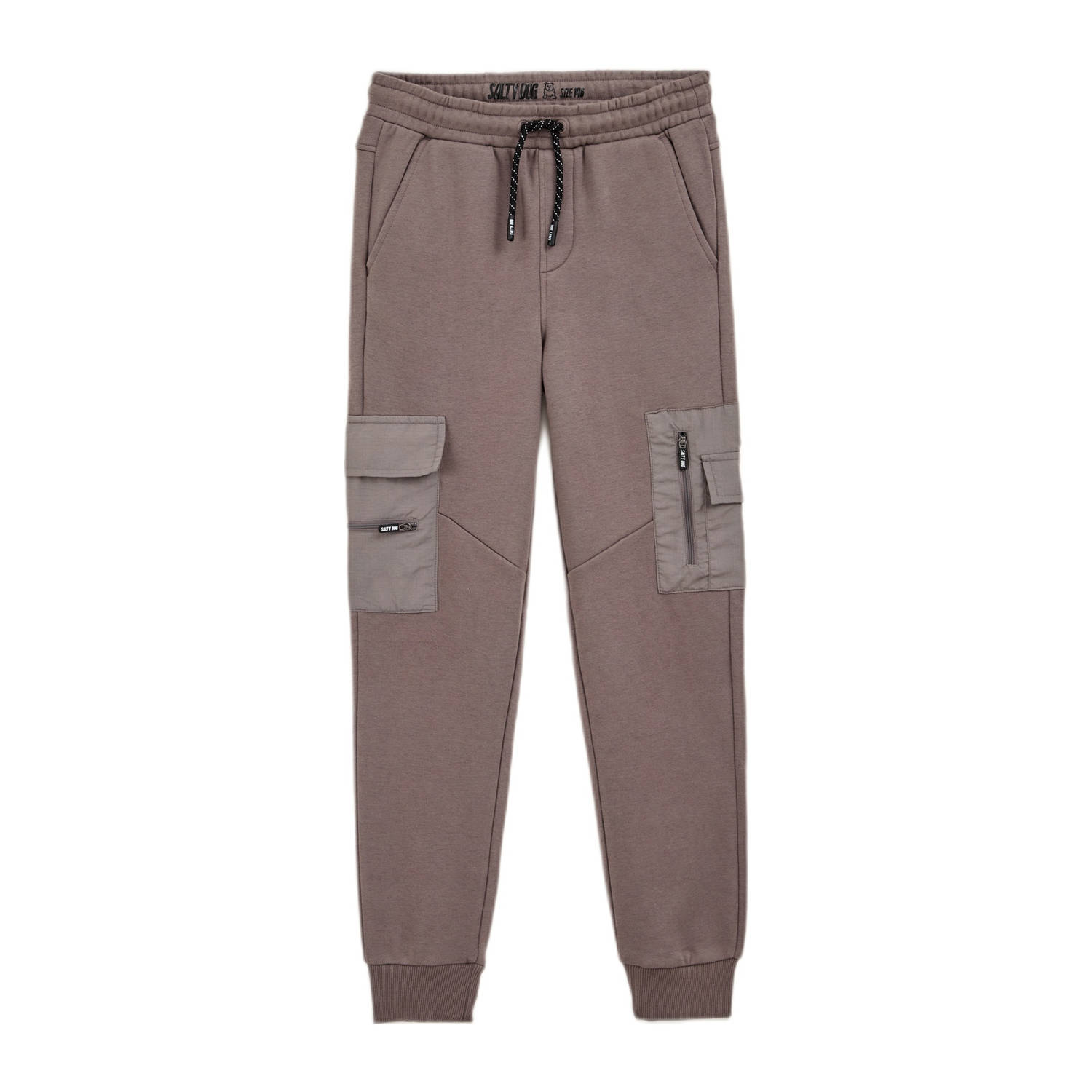 WE Fashion slim fit joggingbroek cement