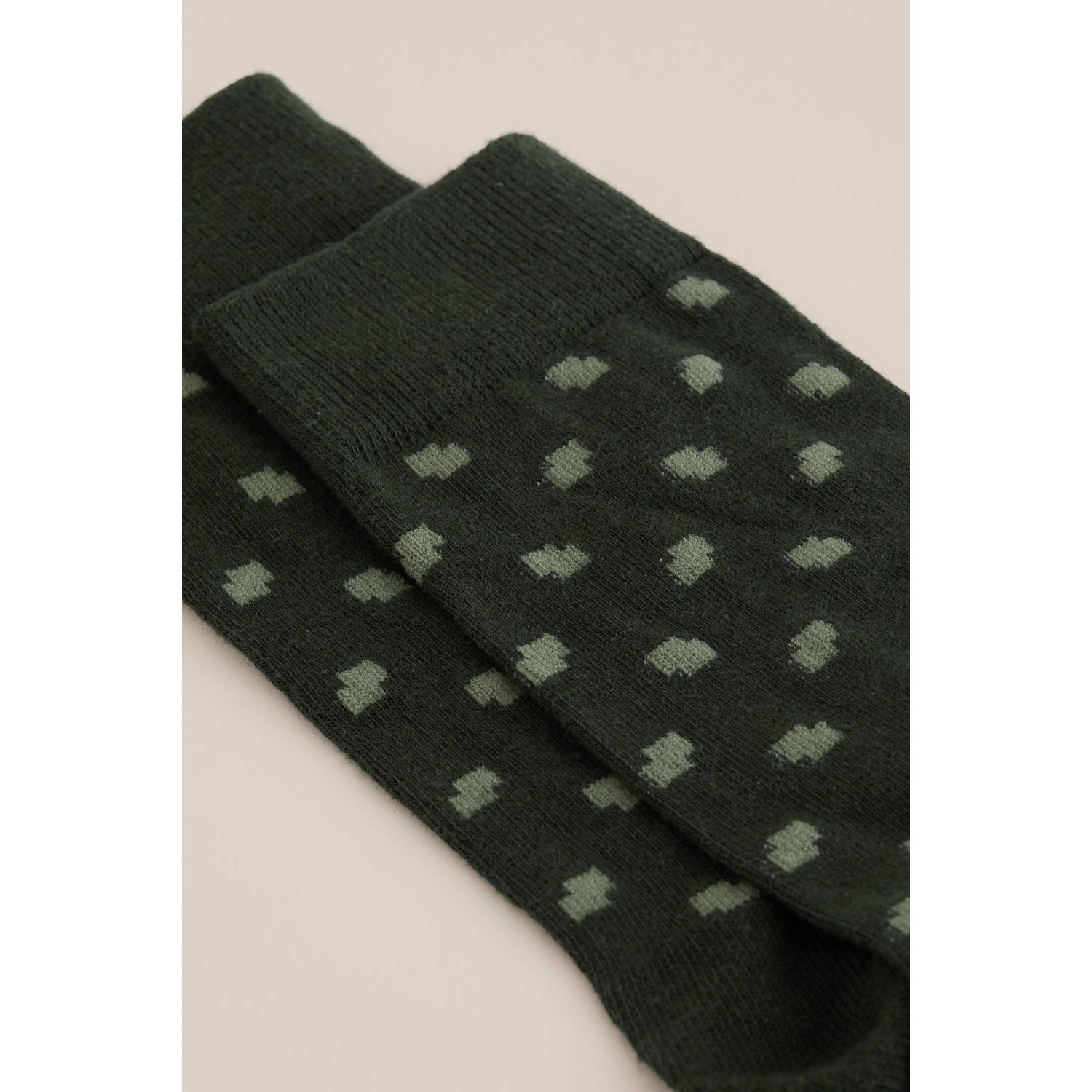 WE Fashion sokken met all-over print kaki