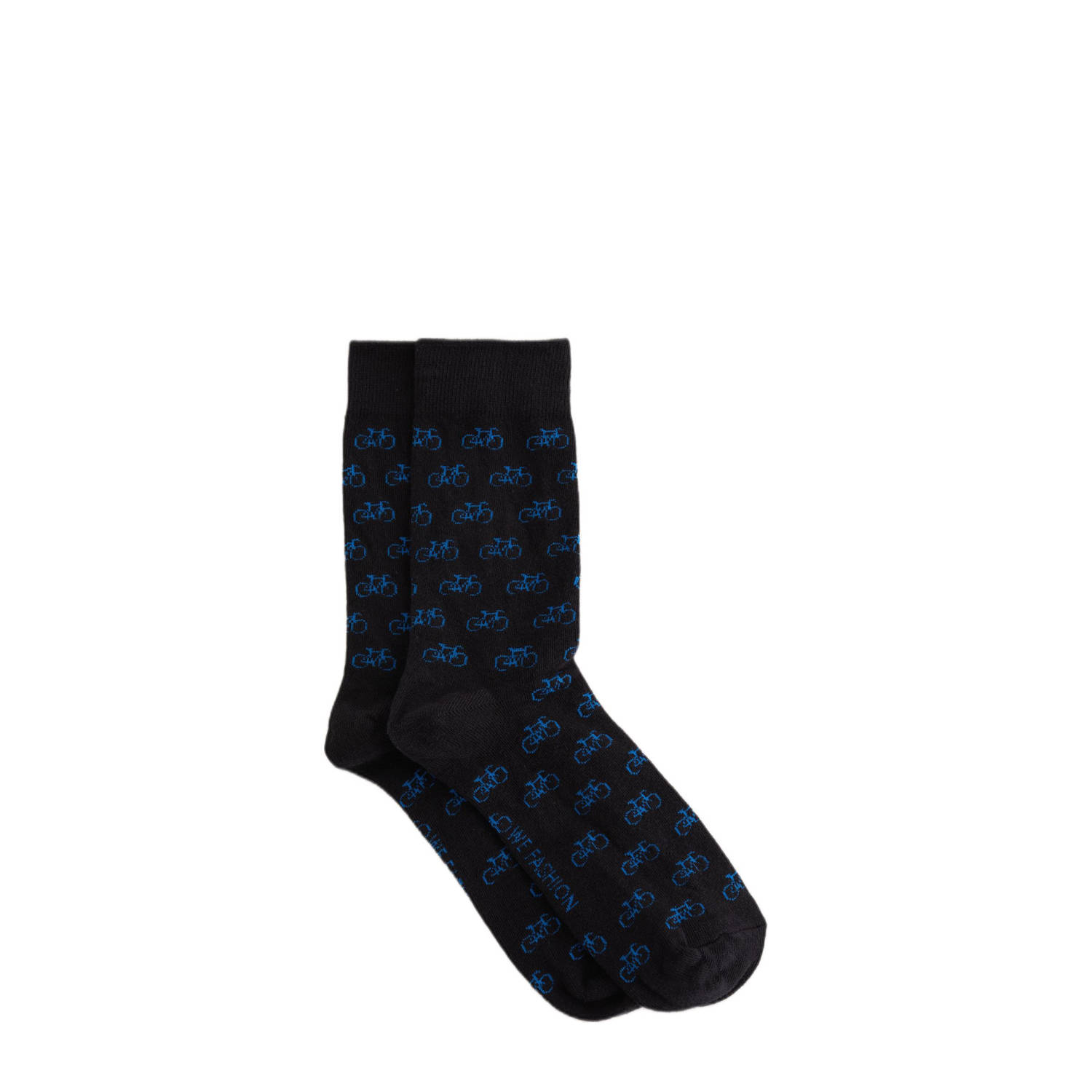 WE Fashion sokken met all over print zwart