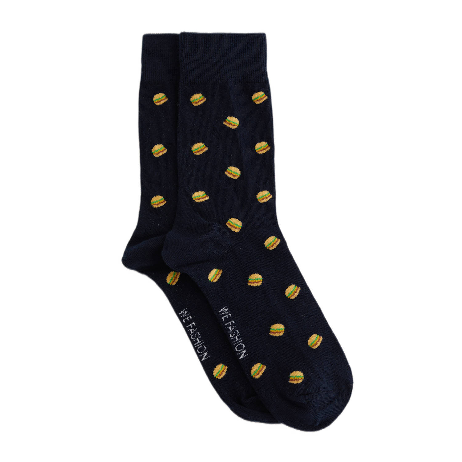 WE Fashion sokken met all over print donkerblauw