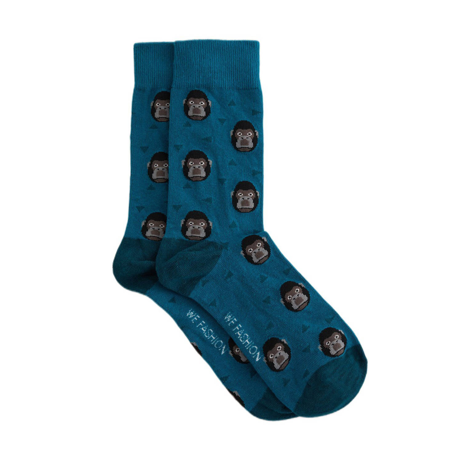 WE Fashion sokken met dierenprint blauw