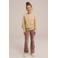 WE Fashion fluwelen flared broek lichtbruin