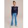 WE Fashion fluwelen flared broek blauw