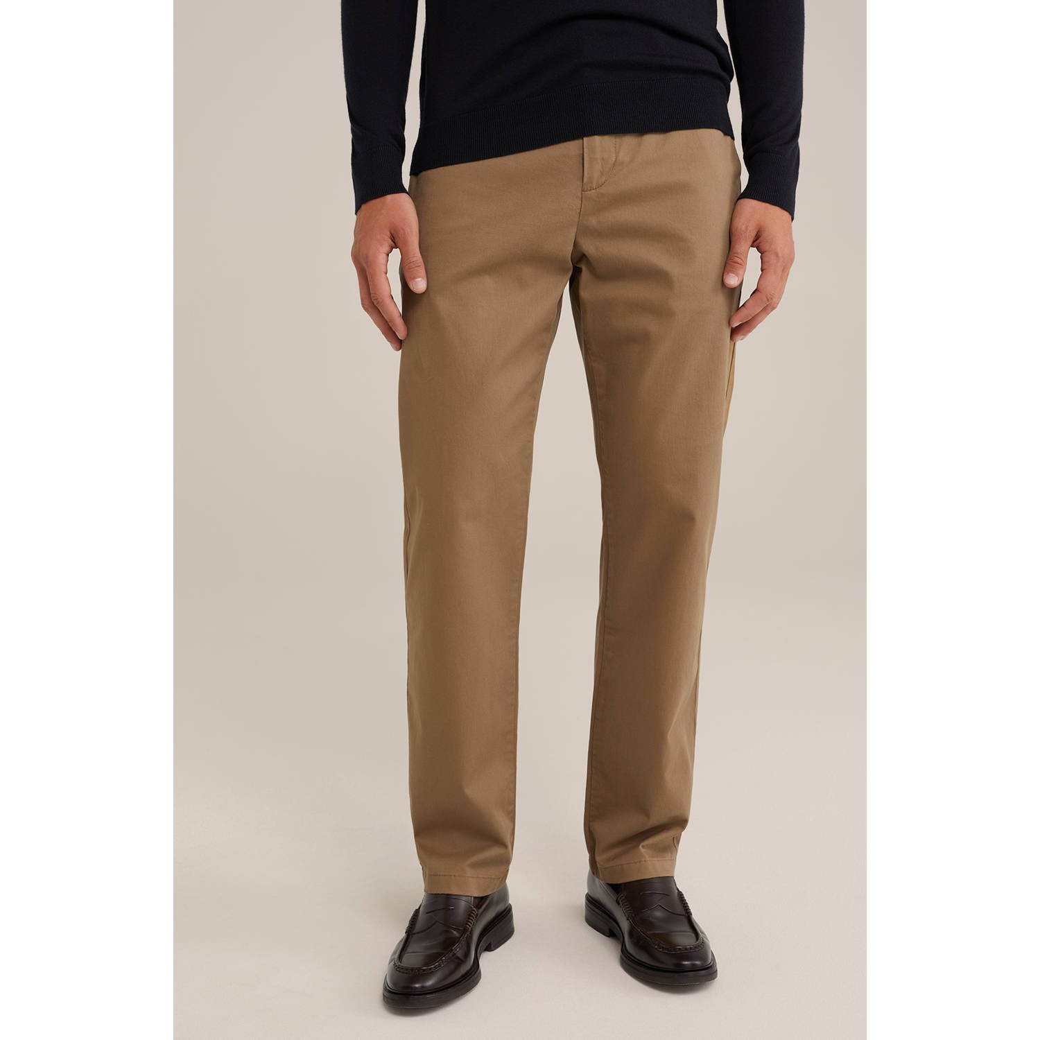 WE Fashion WE Fundamentals regular fit chino lichtbruin