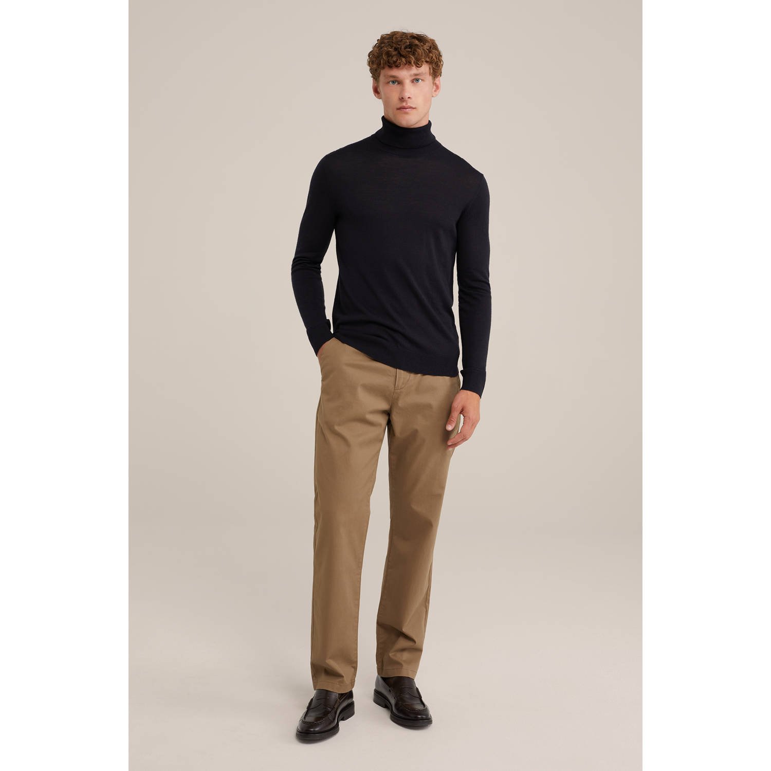 WE Fashion WE Fundamentals regular fit chino lichtbruin