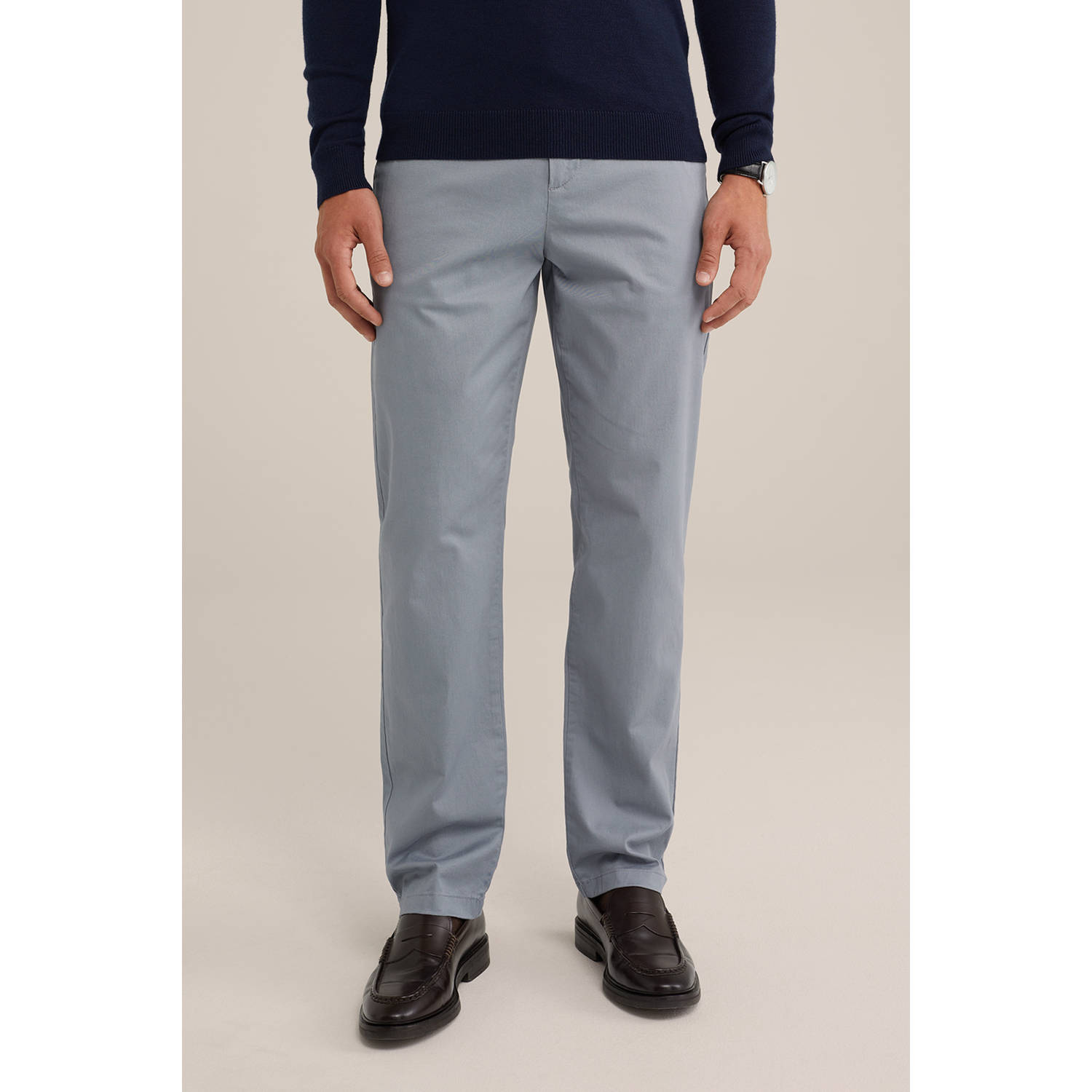 WE Fashion WE Fundamentals regular fit chino grijs