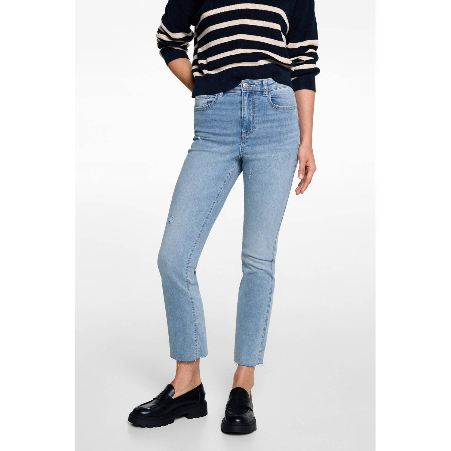 MANGO TEEN cropped regular fit jeans changeant blauw