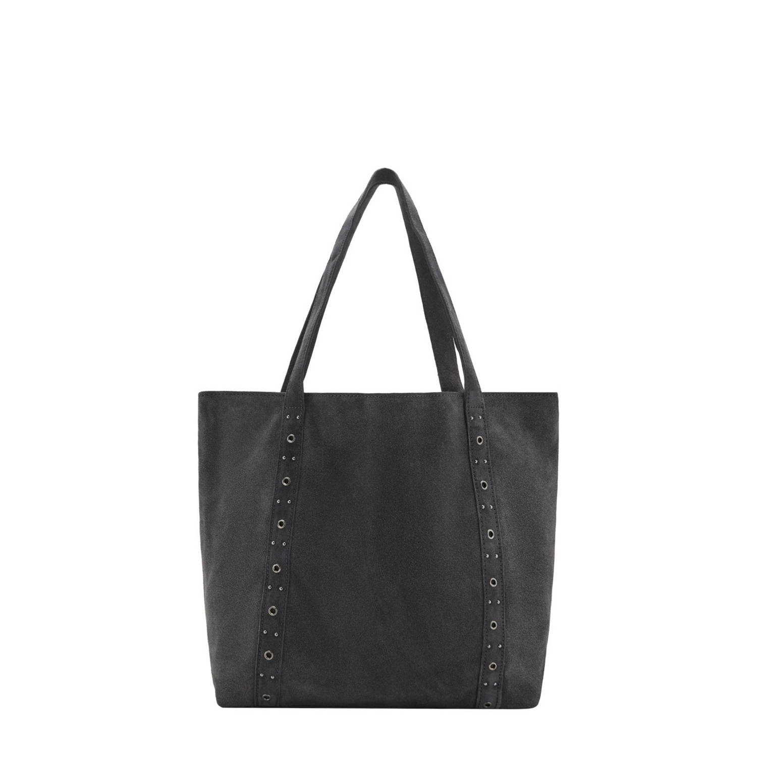 MANGO TEEN leren shopper antraciet