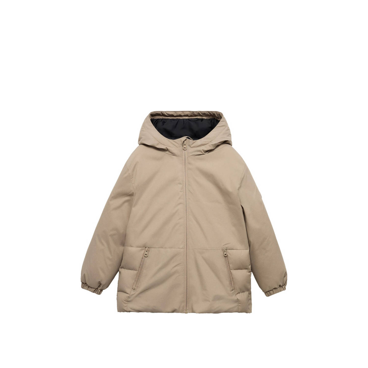 Mango Kids gewatteerde winterjas kaki