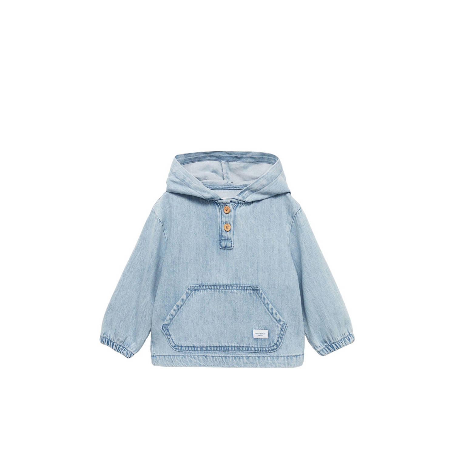 Mango Kids denim hoodie changeant blauw