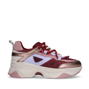 chunky leren sneakers rood multi
