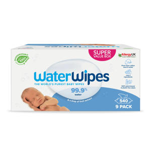 Wehkamp WaterWipes billendoekjes voordeelverpakking - 9 x 60 stuks (540 doekjes) aanbieding