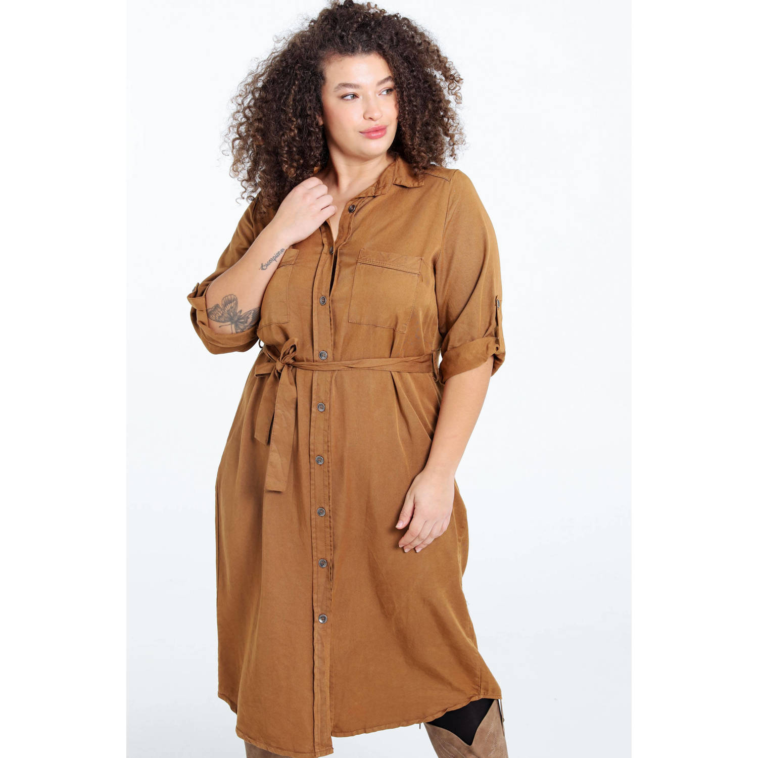 Paprika blousejurk camel