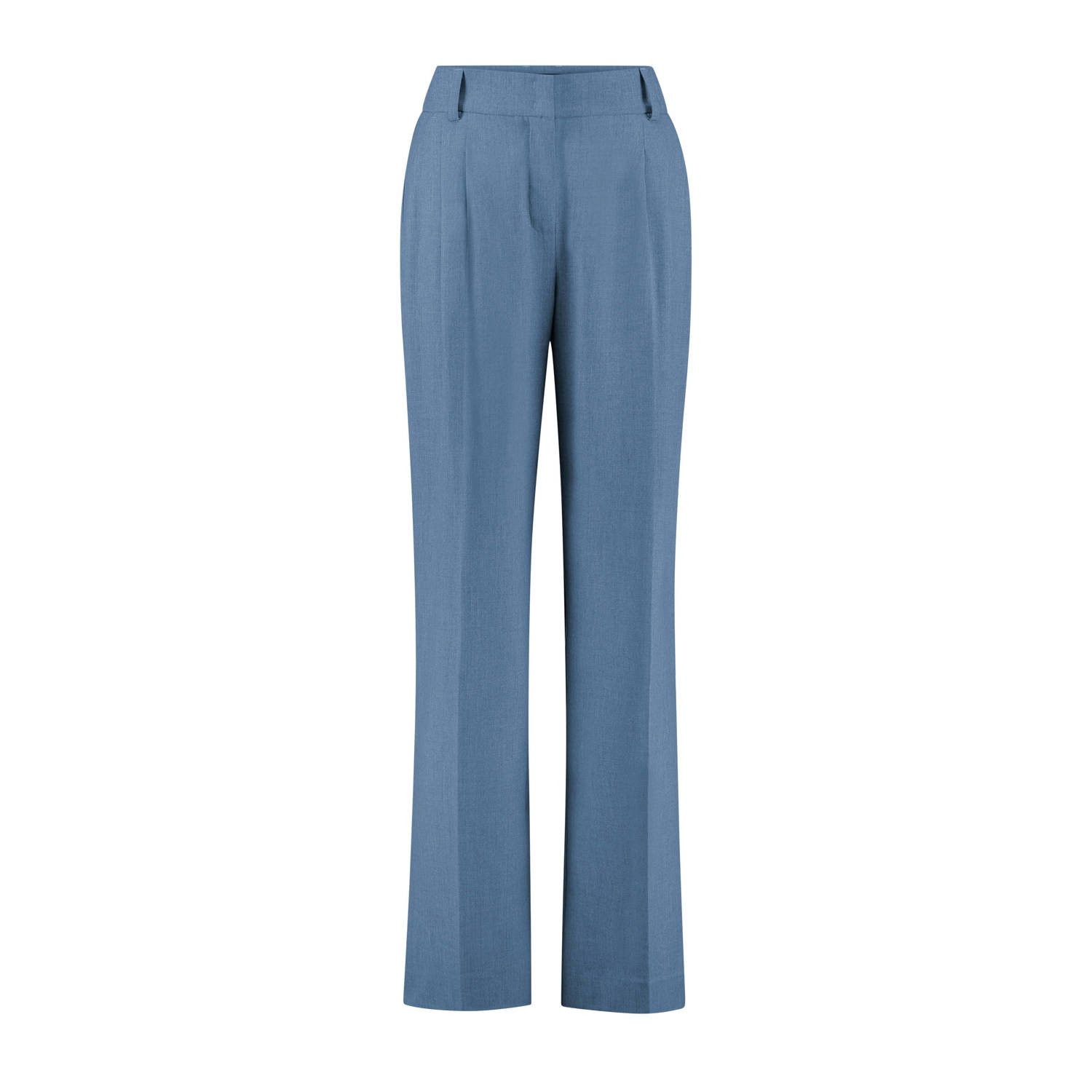 Claudia Sträter straight fit broek lichtblauw