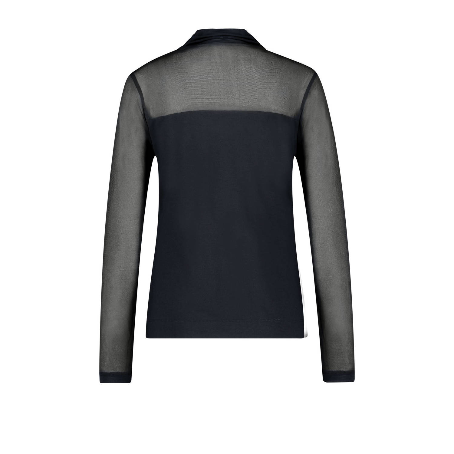 Claudia Sträter top met mesh donkerblauw