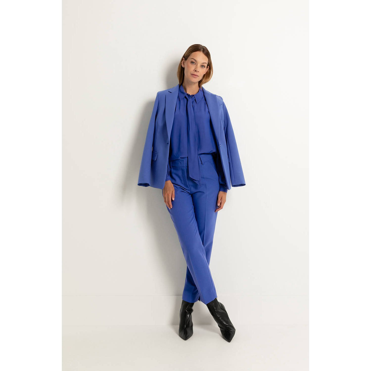 Claudia Sträter regular fit broek blauw