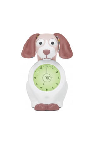 Davy de hond slaaptrainer met uurwerk - roze