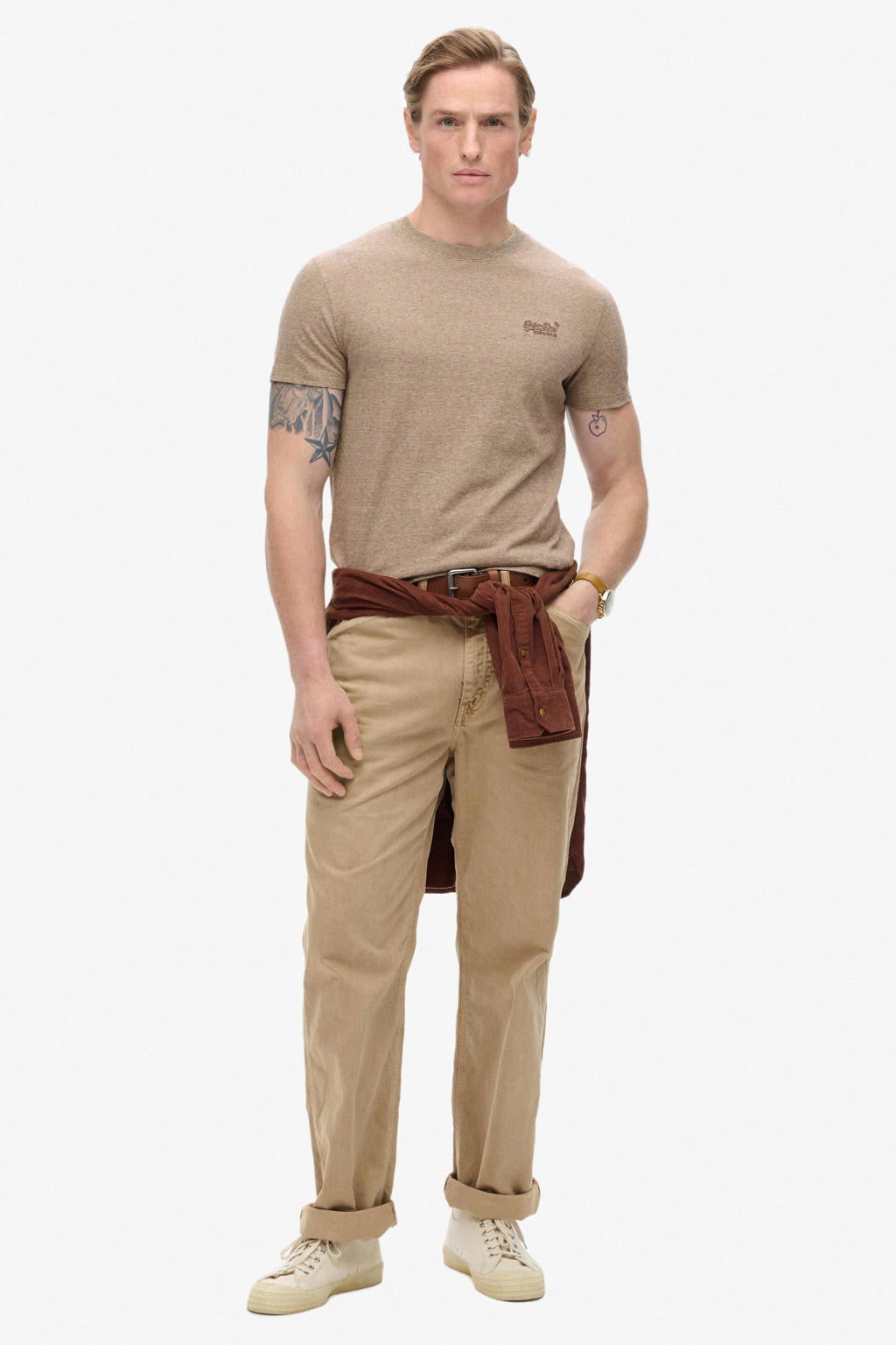 Superdry slim fit T-shirt beige