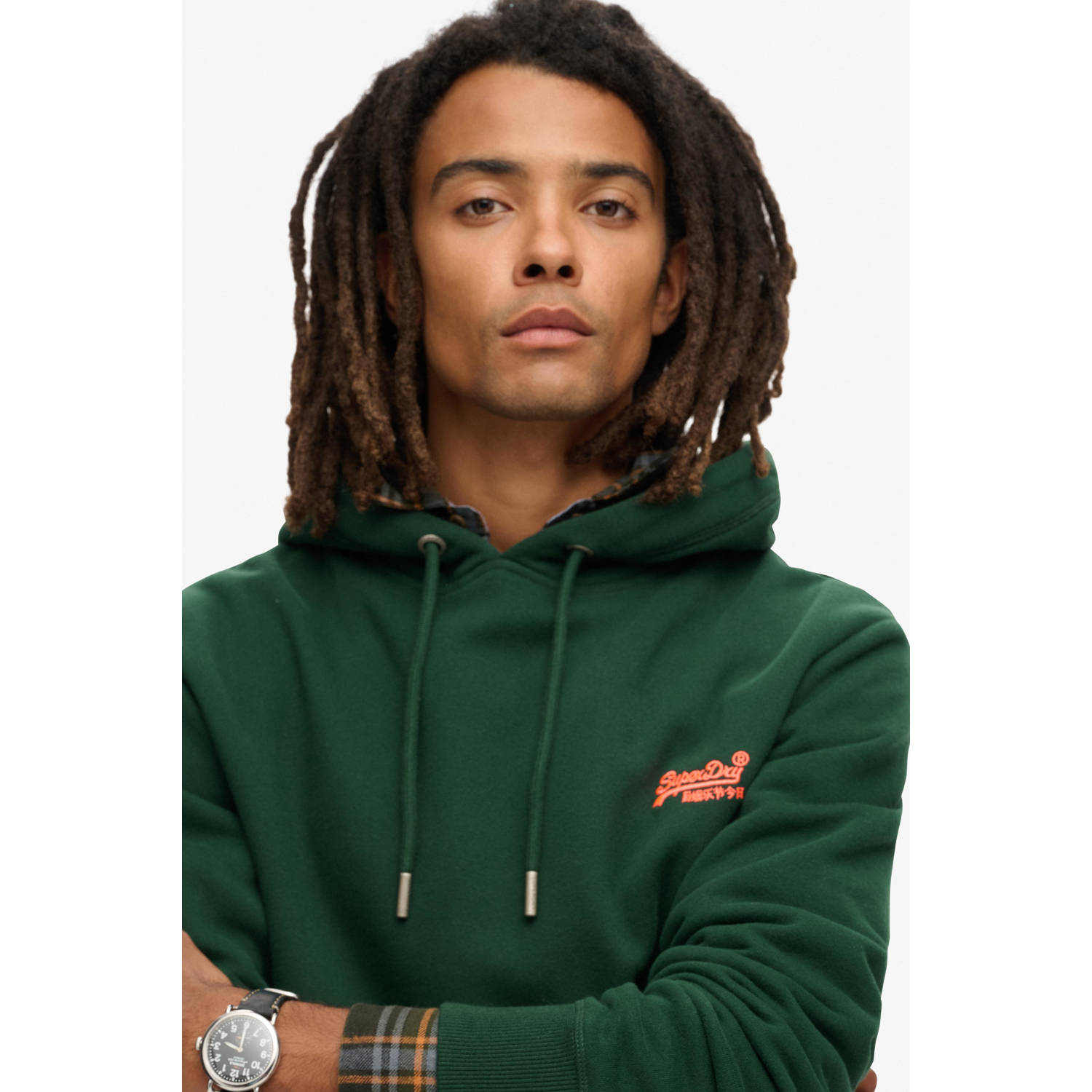 Superdry hoodie met logo groen