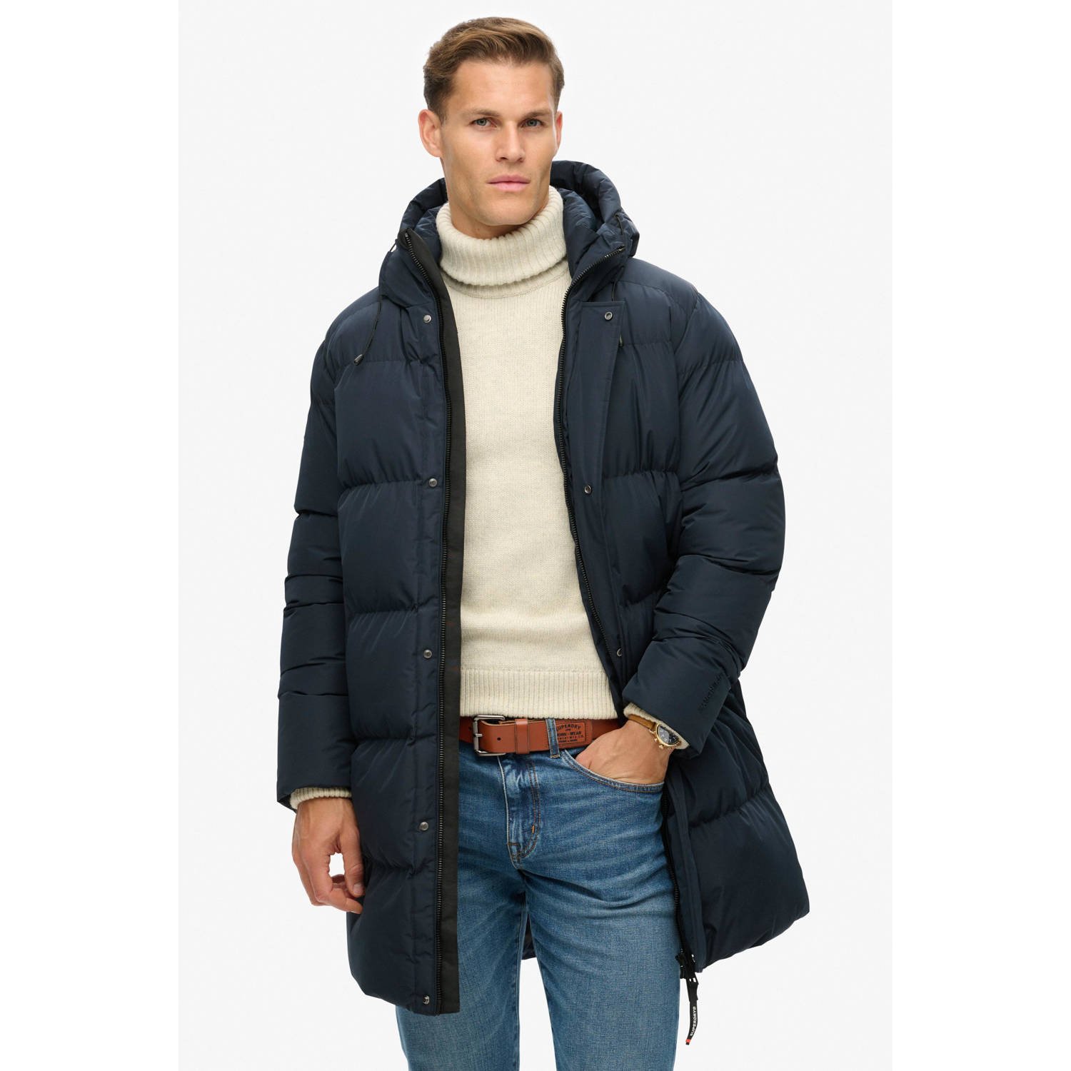 Superdry gewatteerde winterjas donkerblauw