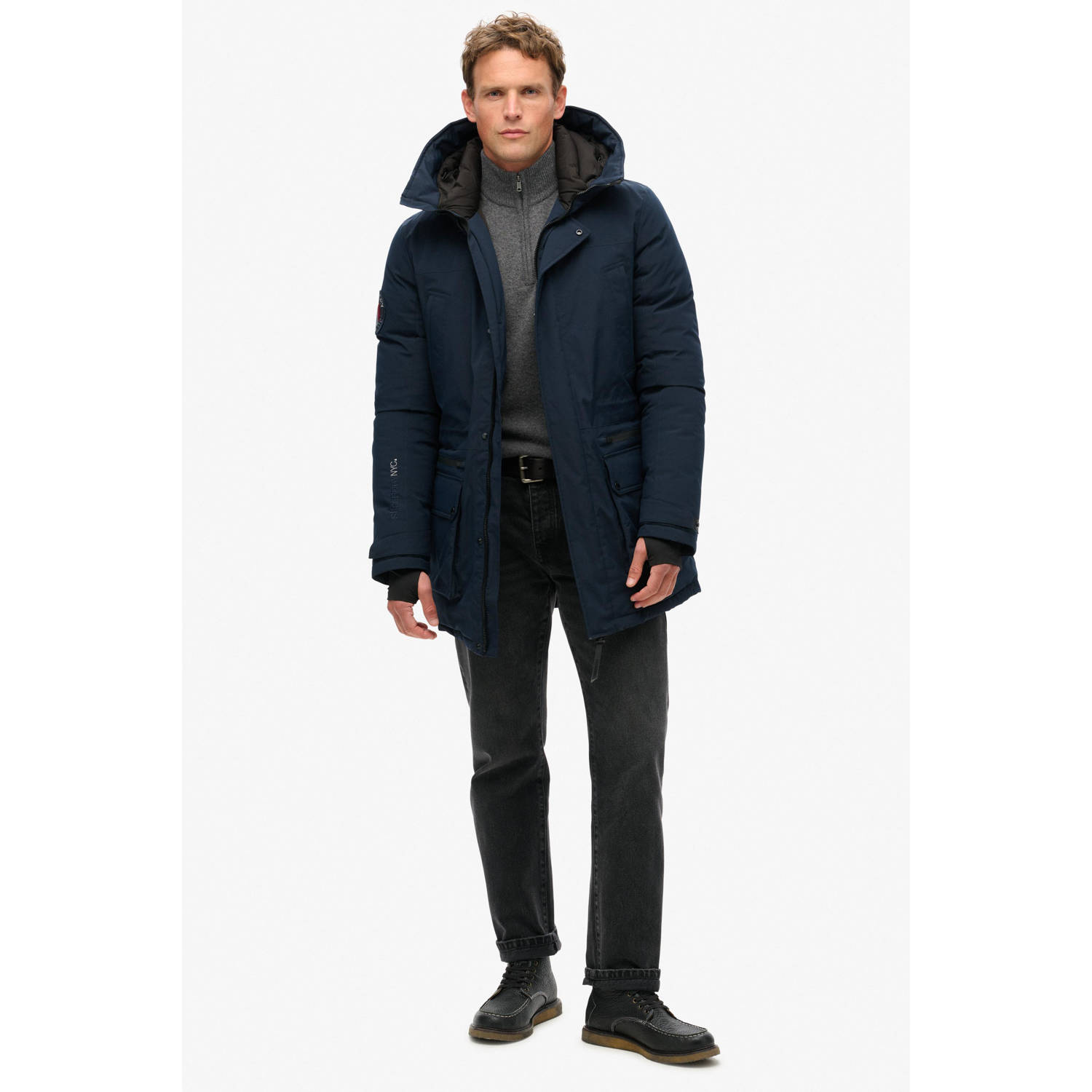 Superdry parka City donkerblauw