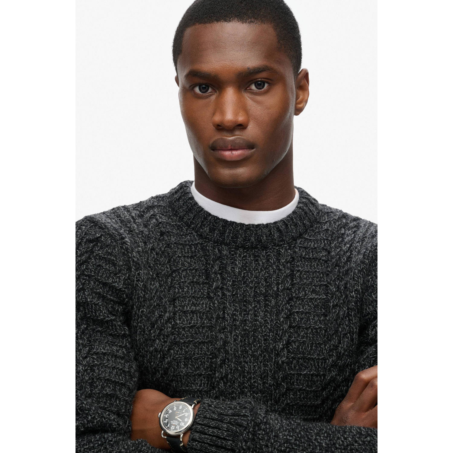 Superdry wol gebreide trui antraciet