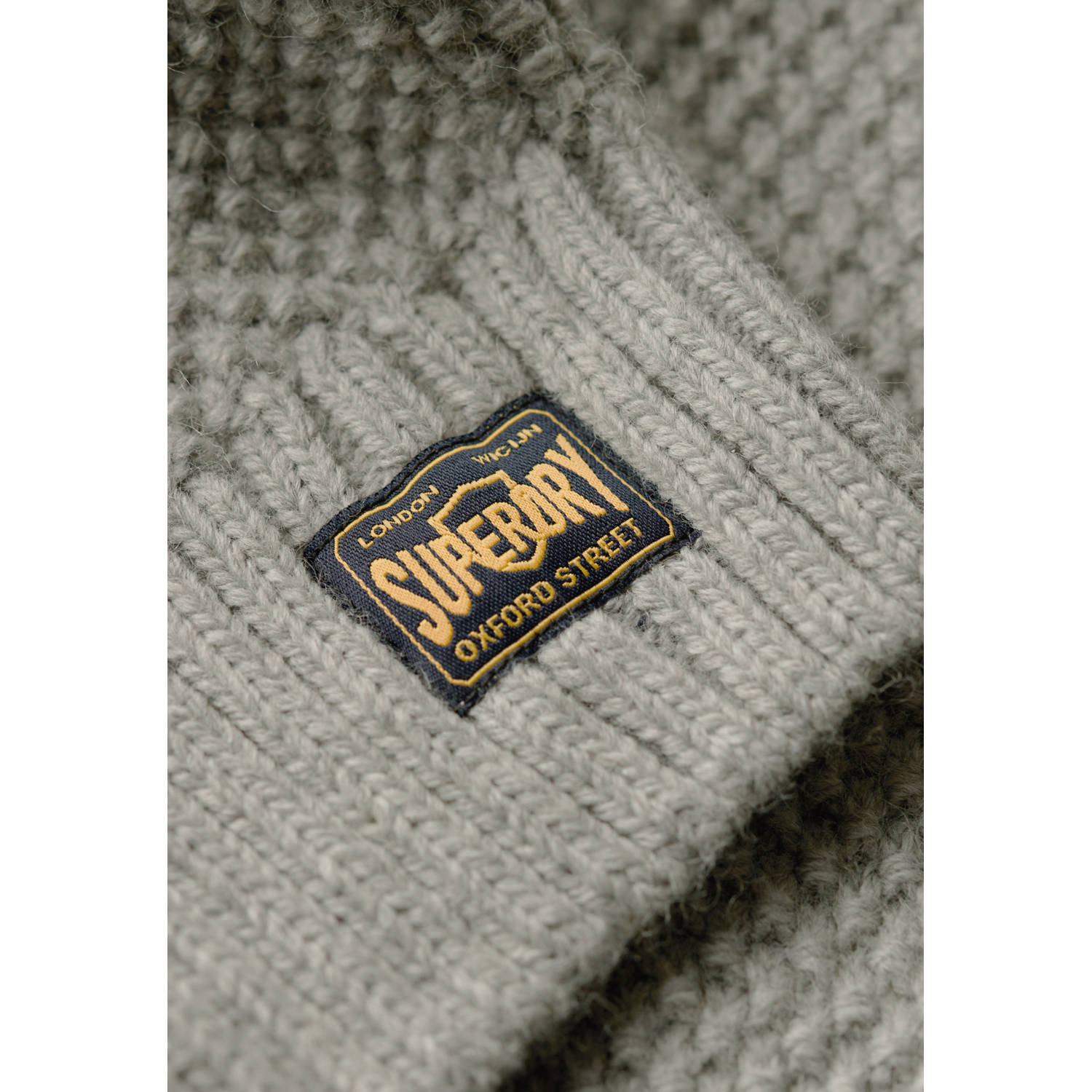 Superdry wol gebreide trui JACOB grijs